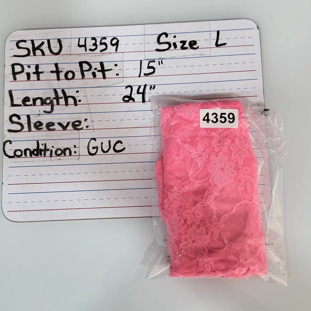 Bozzolo Women Lge Tank Top Pink Floral Lace Long Sheer Racerback Y2K Barbiecore - Picture 8 of 8